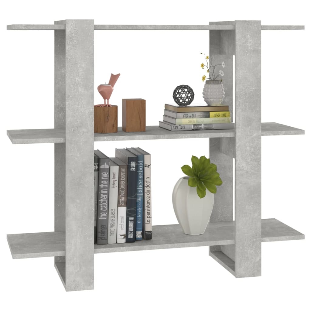 VidaXL Boekenkast/kamerscherm 100x30x87 cm betongrijs
