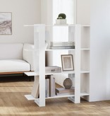 VidaXL Boekenkast/kamerscherm 100x30x123,5 cm hoogglans wit