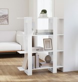 vidaXL Boekenkast/kamerscherm 100x30x123,5 cm hoogglans wit