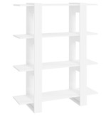 vidaXL Boekenkast/kamerscherm 100x30x123,5 cm hoogglans wit