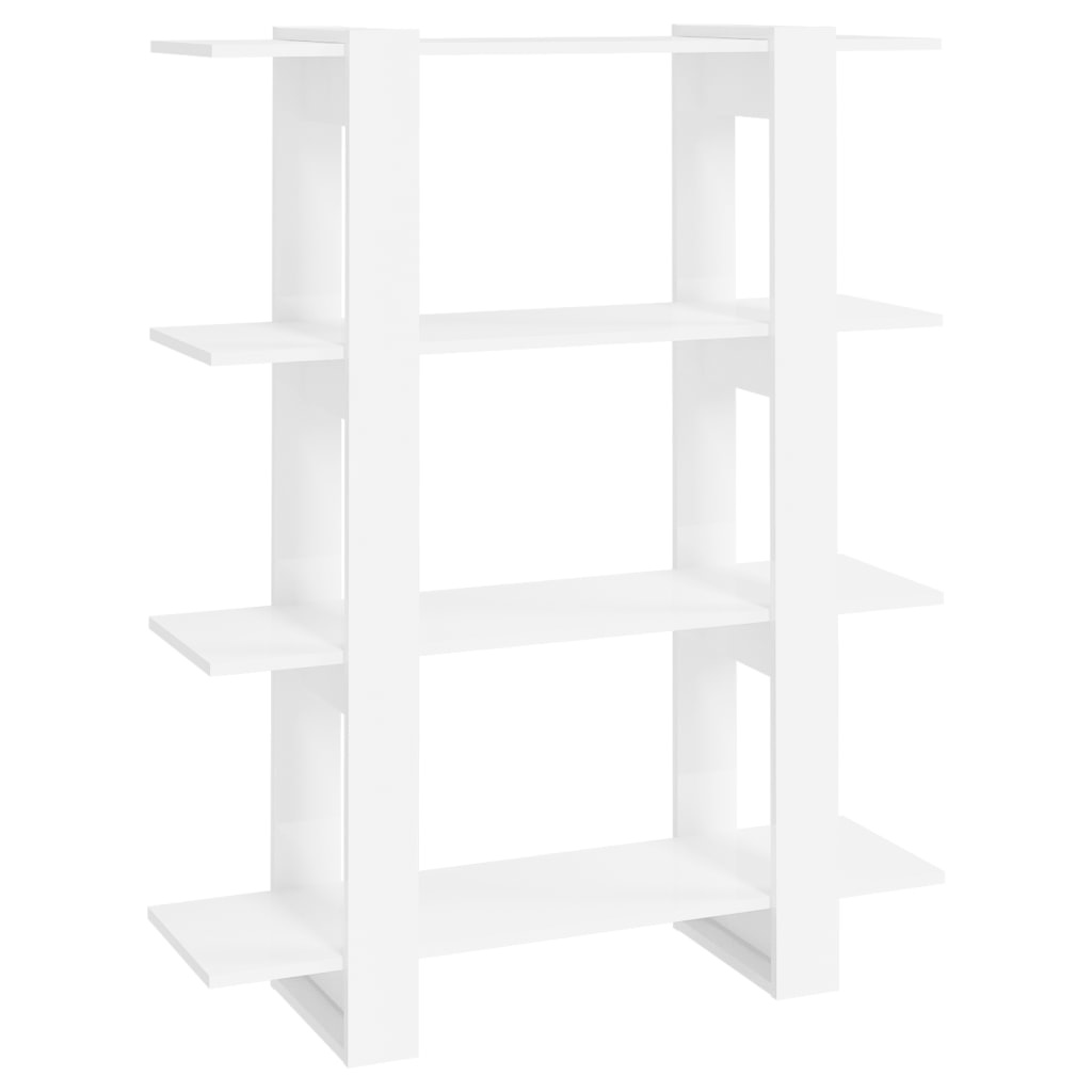 vidaXL Boekenkast/kamerscherm 100x30x123,5 cm hoogglans wit