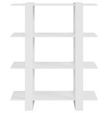 VidaXL Boekenkast/kamerscherm 100x30x123,5 cm hoogglans wit