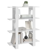 VidaXL Boekenkast/kamerscherm 100x30x123,5 cm hoogglans wit