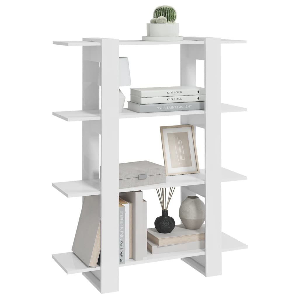 VidaXL Boekenkast/kamerscherm 100x30x123,5 cm hoogglans wit