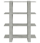VidaXL Boekenkast/kamerscherm 100x30x123,5 betongrijs
