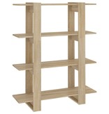 VidaXL Boekenkast/kamerscherm 100x30x123,5 cm sonoma eikenkleurig