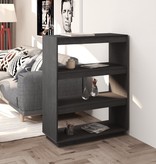 vidaXL Boekenkast/kamerscherm 80x35x103 cm massief grenenhout grijs