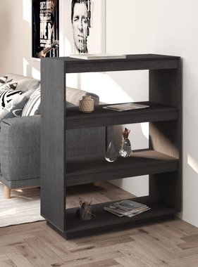 vidaXL Boekenkast/kamerscherm 80x35x103 cm massief grenenhout grijs