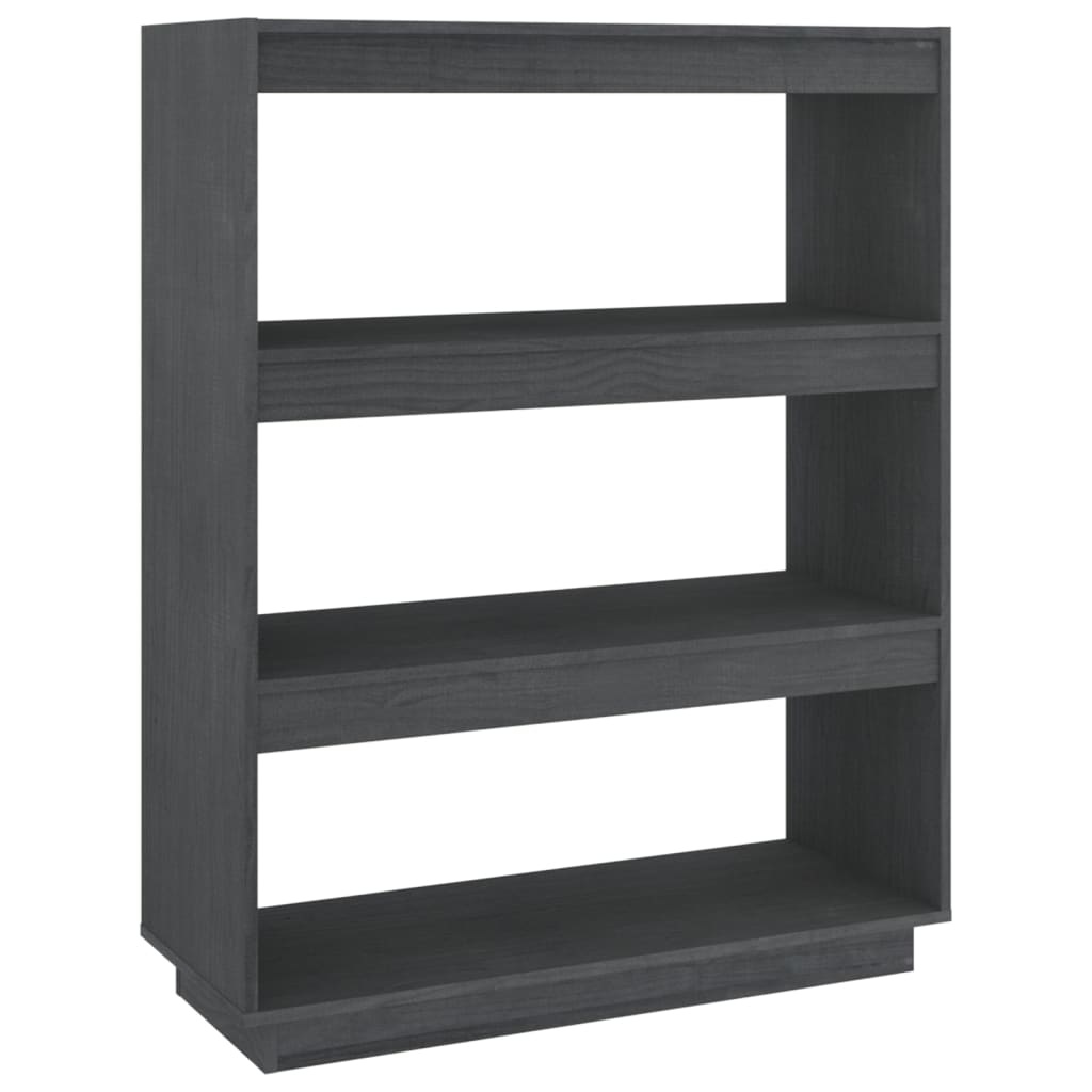 vidaXL Boekenkast/kamerscherm 80x35x103 cm massief grenenhout grijs