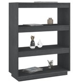 vidaXL Boekenkast/kamerscherm 80x35x103 cm massief grenenhout grijs