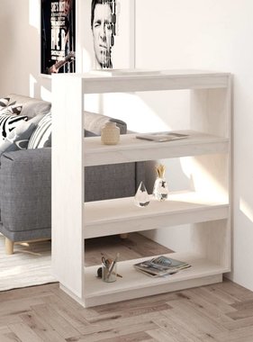 vidaXL Boekenkast/kamerscherm 80x35x103 cm massief grenenhout wit