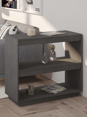 vidaXL Boekenkast 80x35x71 cm massief grenenhout grijs