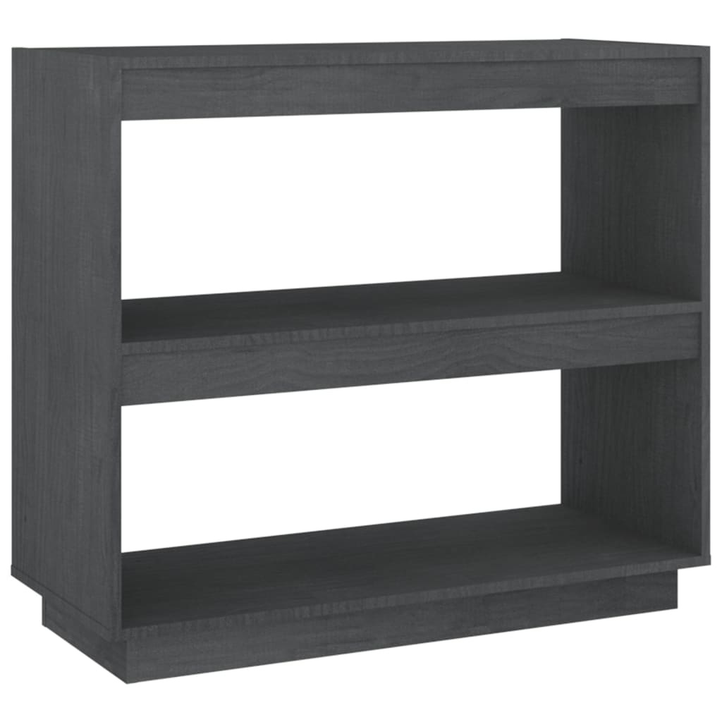 vidaXL Boekenkast 80x35x71 cm massief grenenhout grijs