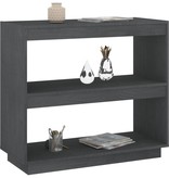 vidaXL Boekenkast 80x35x71 cm massief grenenhout grijs