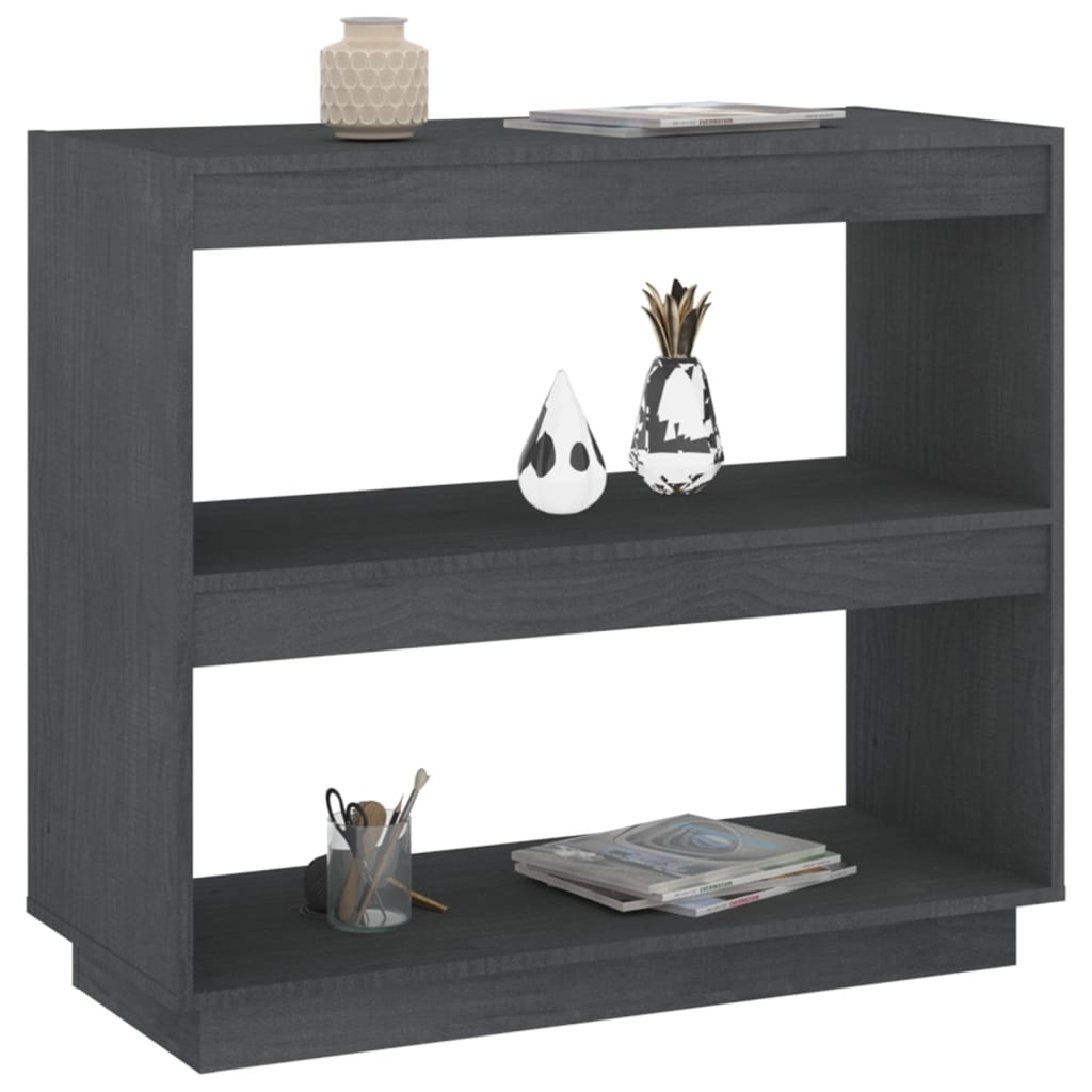 vidaXL Boekenkast 80x35x71 cm massief grenenhout grijs