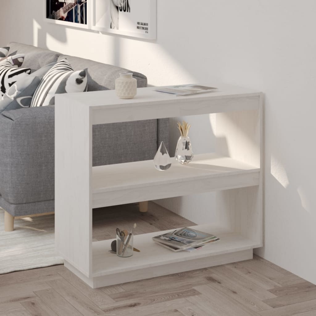 vidaXL Boekenkast 80x35x71 cm massief grenenhout wit