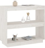 vidaXL Boekenkast 80x35x71 cm massief grenenhout wit