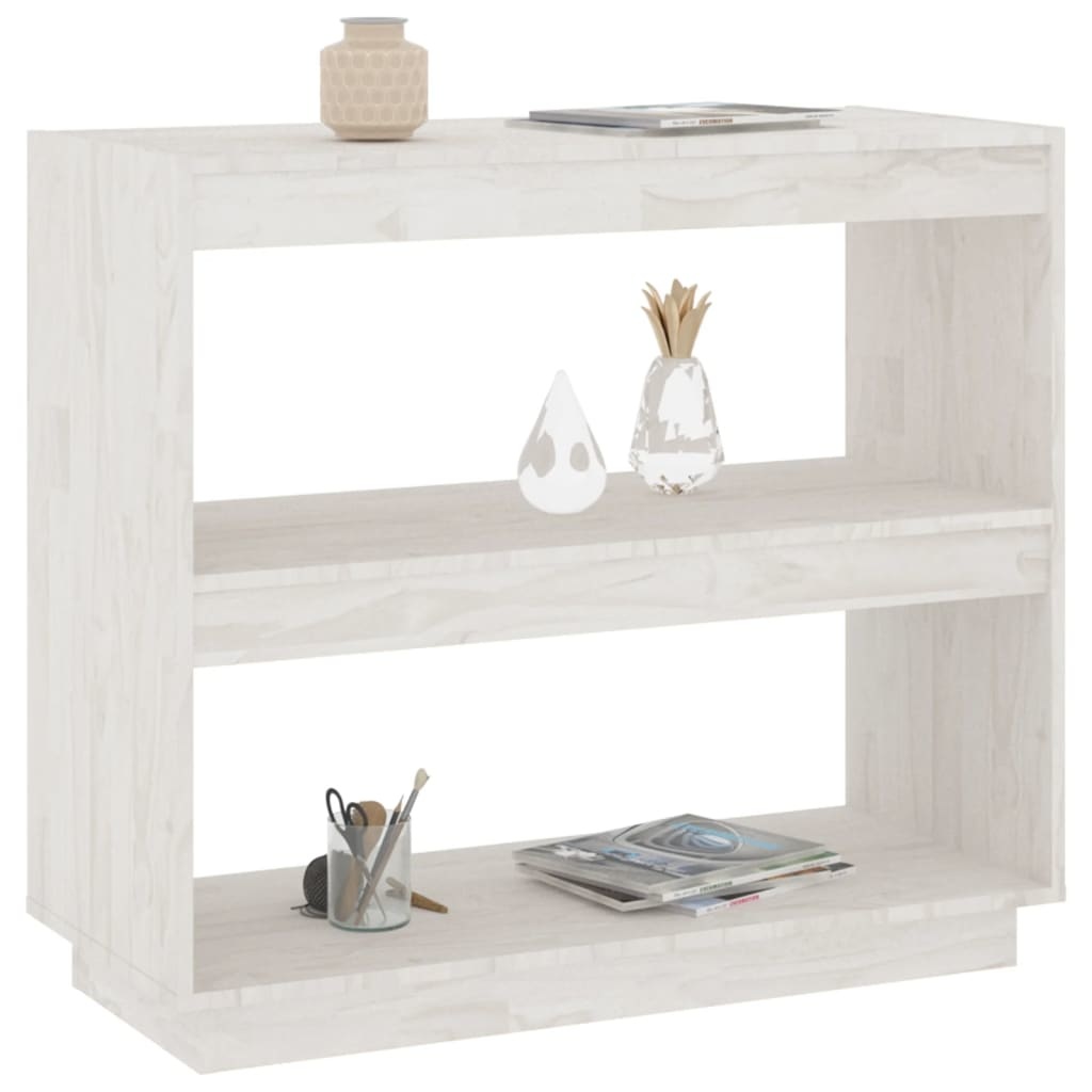 vidaXL Boekenkast 80x35x71 cm massief grenenhout wit