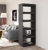 vidaXL Boekenkast/kamerscherm 60x35x167 cm massief grenenhout grijs