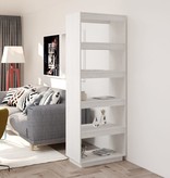 vidaXL Boekenkast/kamerscherm 60x35x167 cm massief grenenhout wit