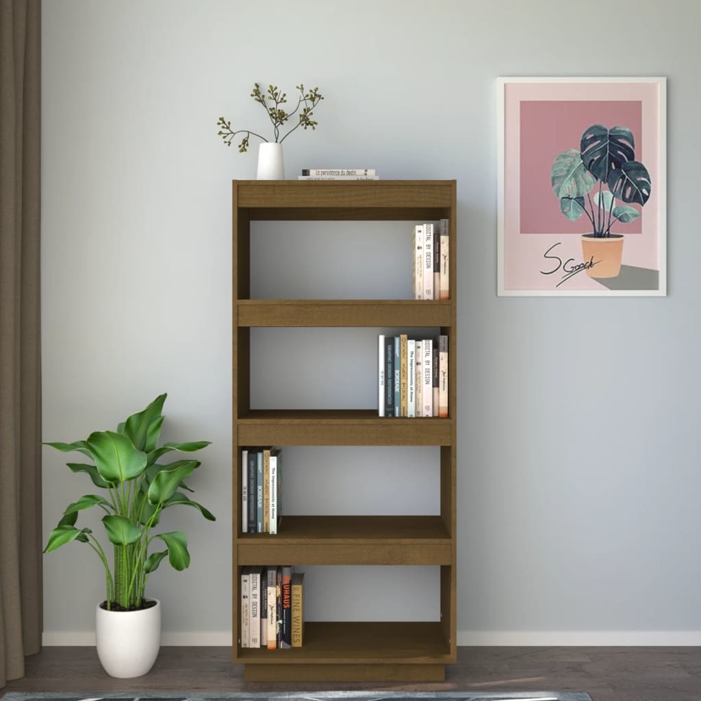 vidaXL Boekenkast/kamerscherm 60x35x135 cm grenenhout honingbruin