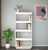 vidaXL Boekenkast/kamerscherm 60x35x135 cm massief grenenhout wit