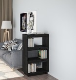 vidaXL Boekenkast/kamerscherm 60x35x103 cm massief grenenhout zwart