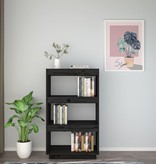 vidaXL Boekenkast/kamerscherm 60x35x103 cm massief grenenhout zwart