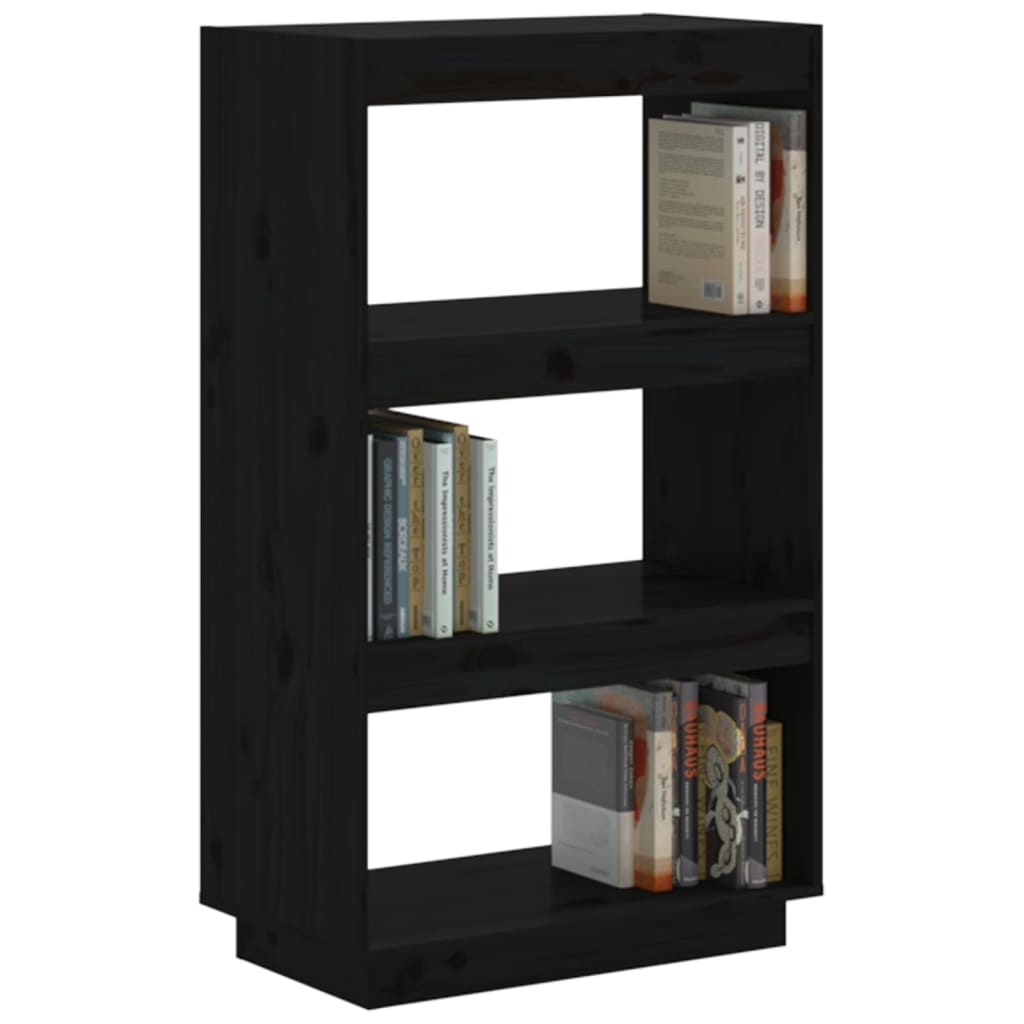 vidaXL Boekenkast/kamerscherm 60x35x103 cm massief grenenhout zwart