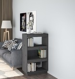 vidaXL Boekenkast/kamerscherm 60x35x103 cm massief grenenhout grijs