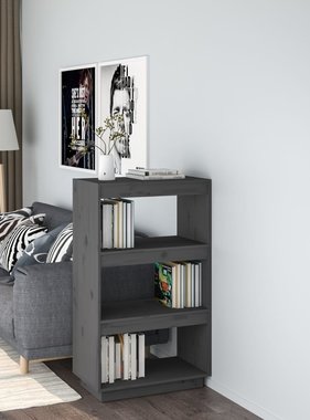 vidaXL Boekenkast/kamerscherm 60x35x103 cm massief grenenhout grijs