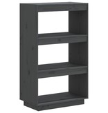 vidaXL Boekenkast/kamerscherm 60x35x103 cm massief grenenhout grijs