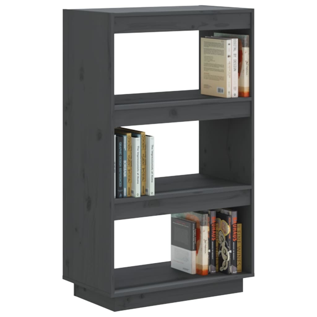 vidaXL Boekenkast/kamerscherm 60x35x103 cm massief grenenhout grijs