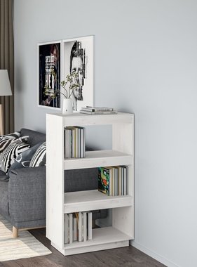 vidaXL Boekenkast/kamerscherm 60x35x103 cm massief grenenhout wit