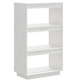 vidaXL Boekenkast/kamerscherm 60x35x103 cm massief grenenhout wit