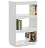 vidaXL Boekenkast/kamerscherm 60x35x103 cm massief grenenhout wit