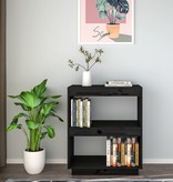 vidaXL Boekenkast 60x35x71 cm massief grenenhout zwart