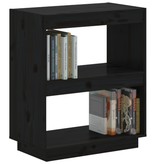 vidaXL Boekenkast 60x35x71 cm massief grenenhout zwart