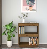 vidaXL Boekenkast 60x35x71 cm massief grenenhout honingbruin