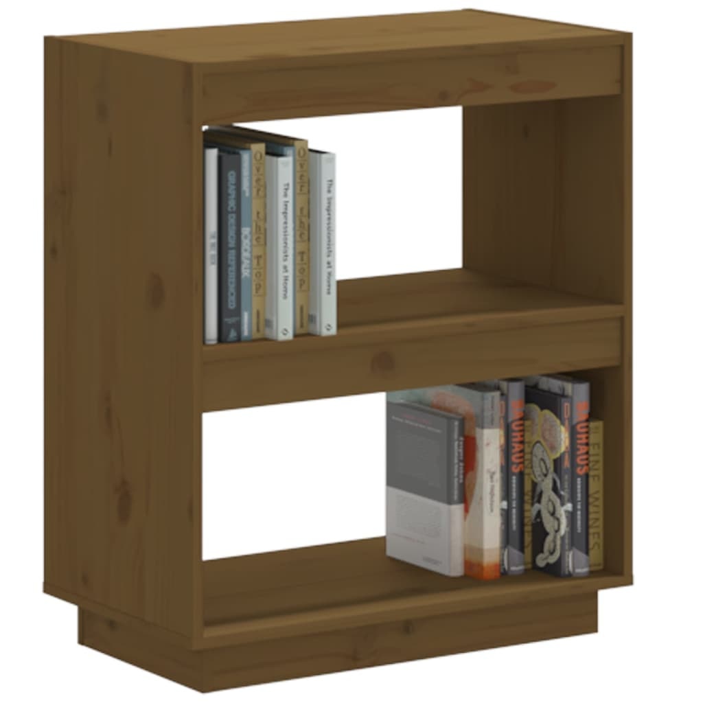 vidaXL Boekenkast 60x35x71 cm massief grenenhout honingbruin