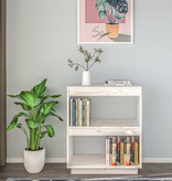 vidaXL Boekenkast 60x35x71 cm massief grenenhout wit