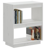 vidaXL Boekenkast 60x35x71 cm massief grenenhout wit