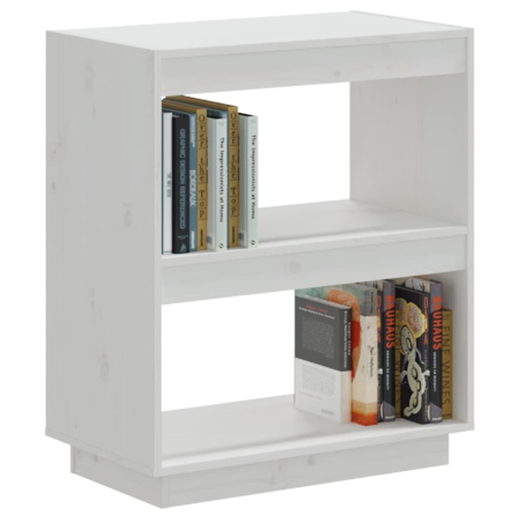 vidaXL Boekenkast 60x35x71 cm massief grenenhout wit