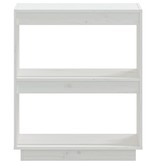 vidaXL Boekenkast 60x35x71 cm massief grenenhout wit