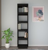 vidaXL Boekenkast/kamerscherm 40x35x167 cm massief grenenhout zwart