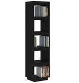 vidaXL Boekenkast/kamerscherm 40x35x167 cm massief grenenhout zwart