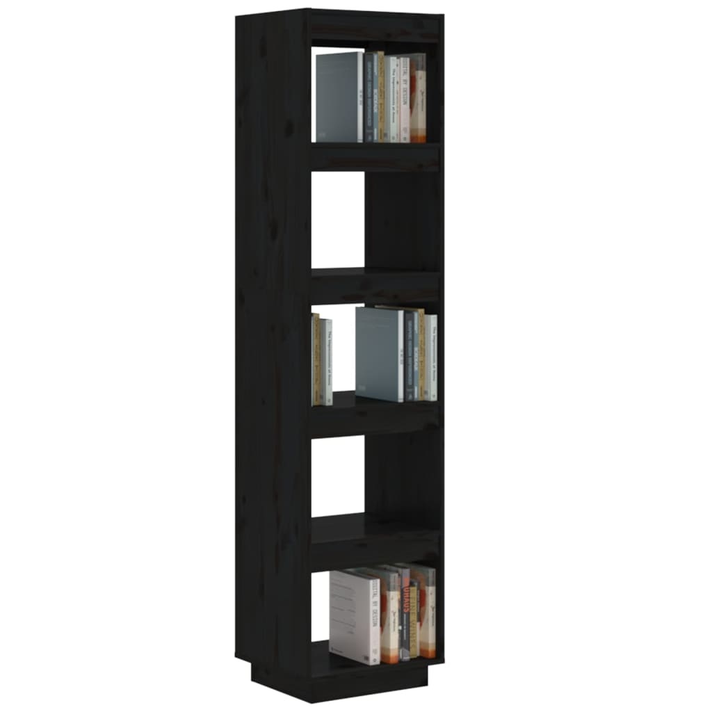 vidaXL Boekenkast/kamerscherm 40x35x167 cm massief grenenhout zwart