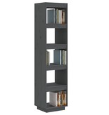 vidaXL Boekenkast/kamerscherm 40x35x167 cm massief grenenhout grijs