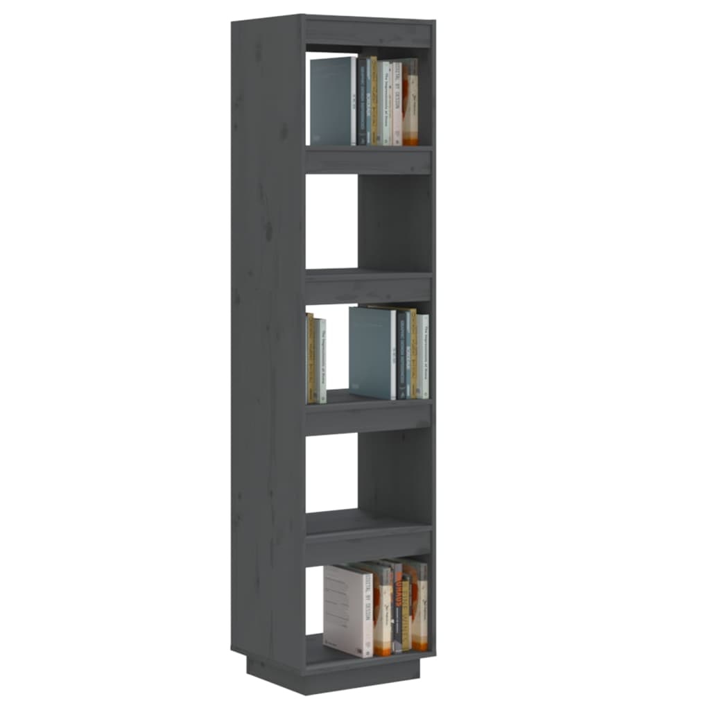 vidaXL Boekenkast/kamerscherm 40x35x167 cm massief grenenhout grijs