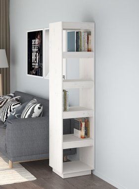 vidaXL Boekenkast/kamerscherm 40x35x167 cm massief grenenhout wit